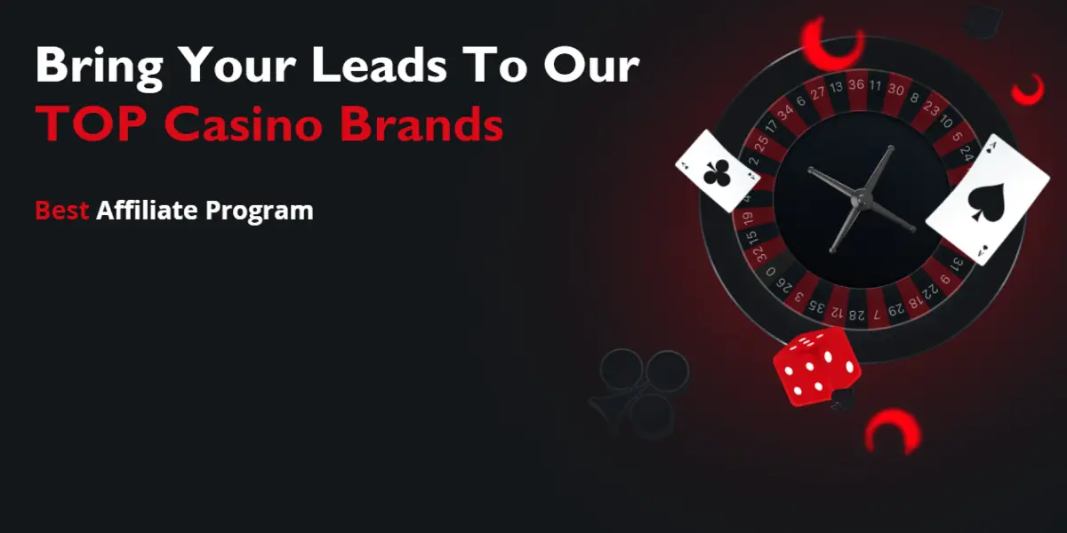 Promotional banner featuring a roulette wheel and dice.